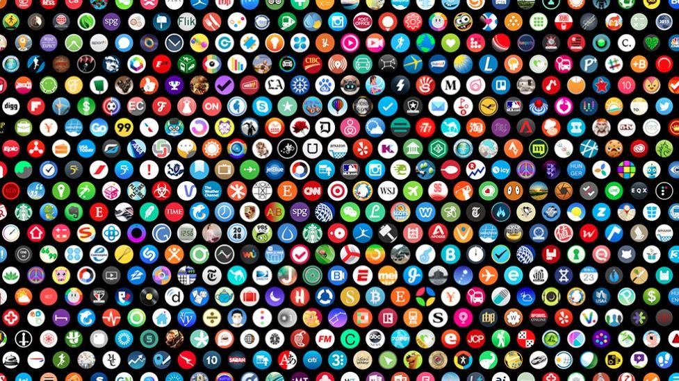 Some of the apps available on Apple Watch.