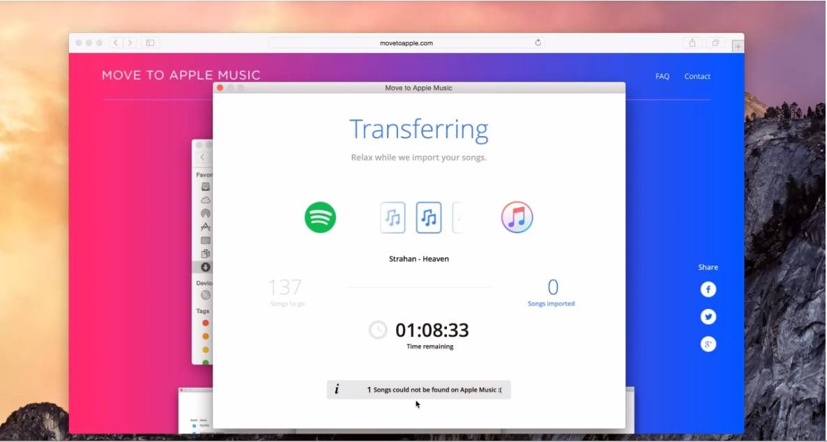 Moving to Apple Music is just a click away.