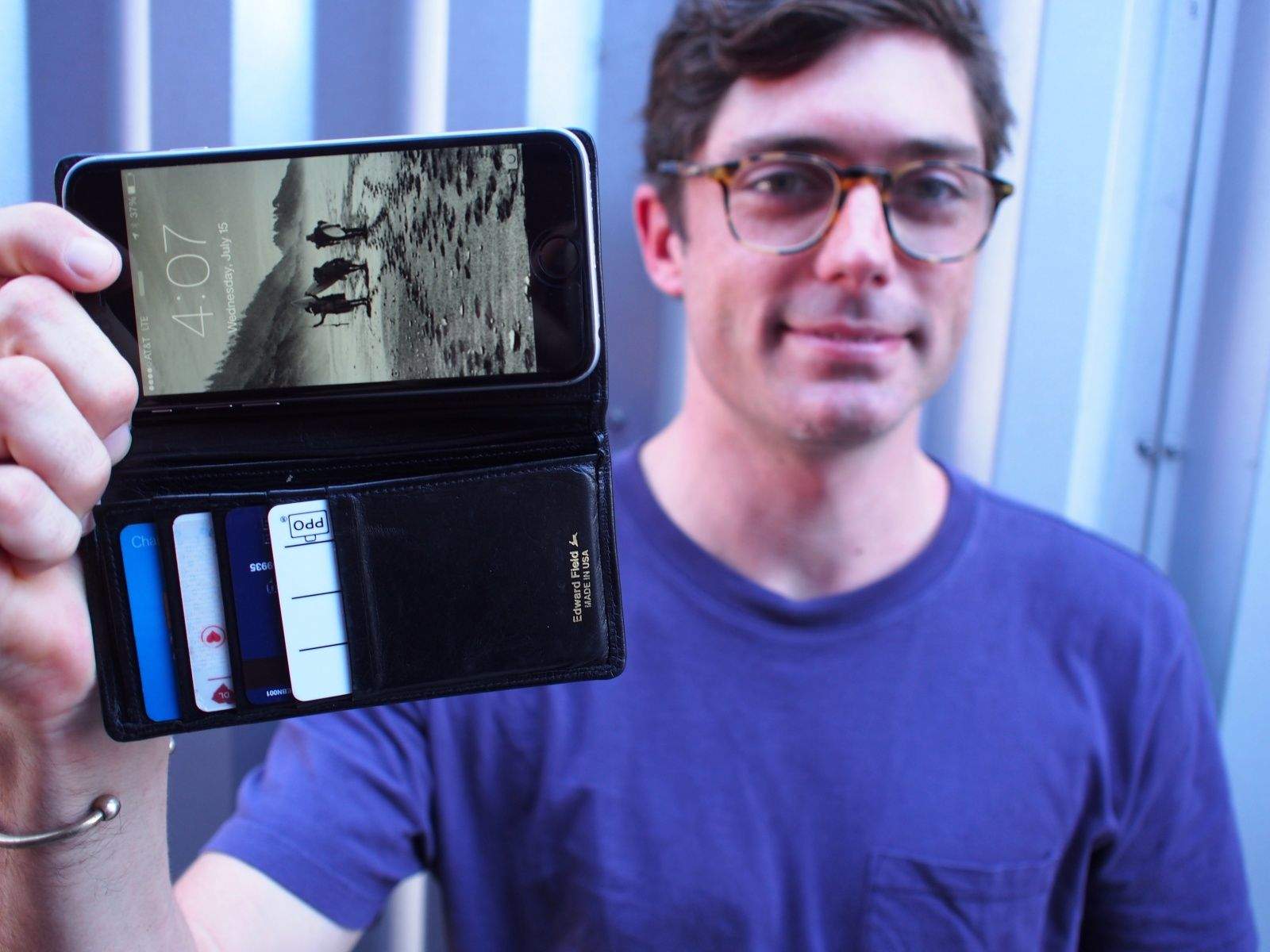 Teddy Winthrop's iPhone wallet case was inspired by his forgetfulness. His dad advised him to get a personal organizer; he made a leather iPhone wallet case instead.
