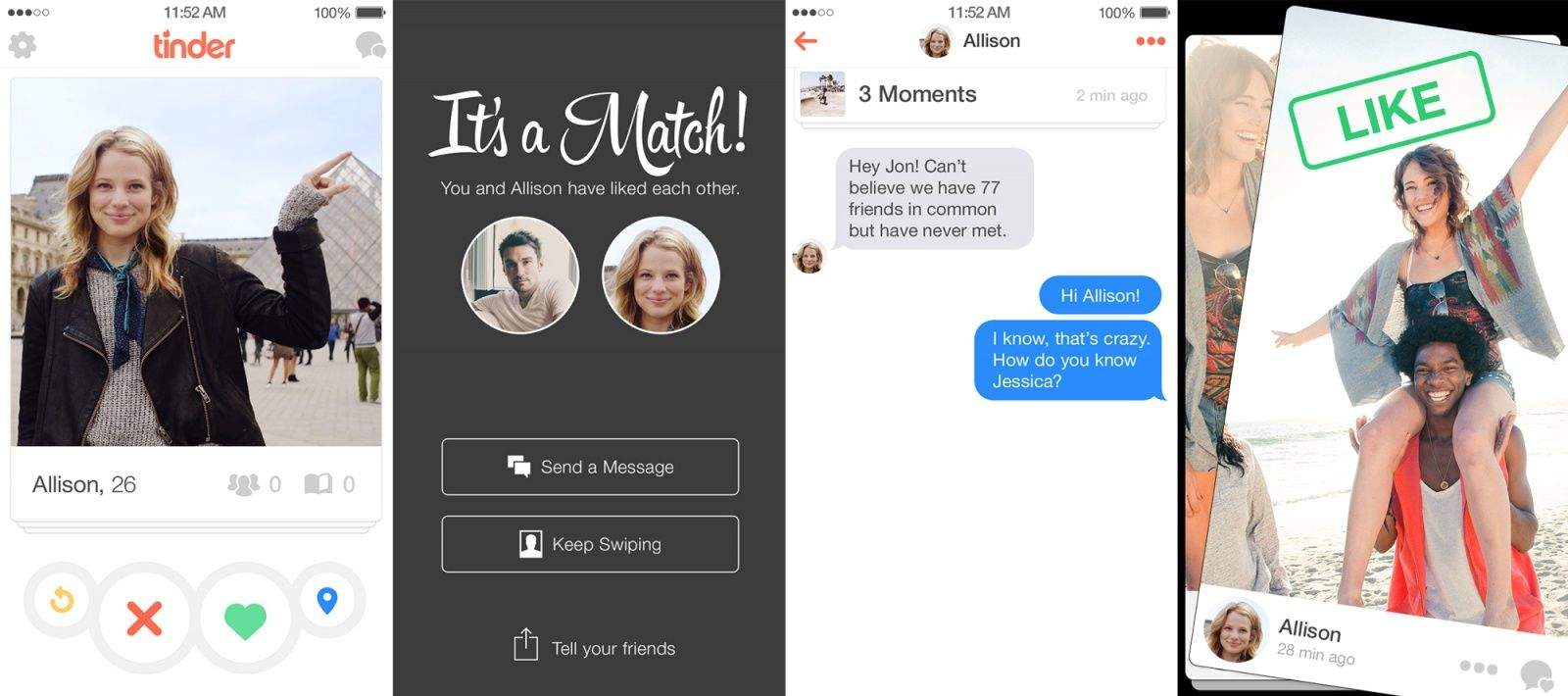 Tinder-screens