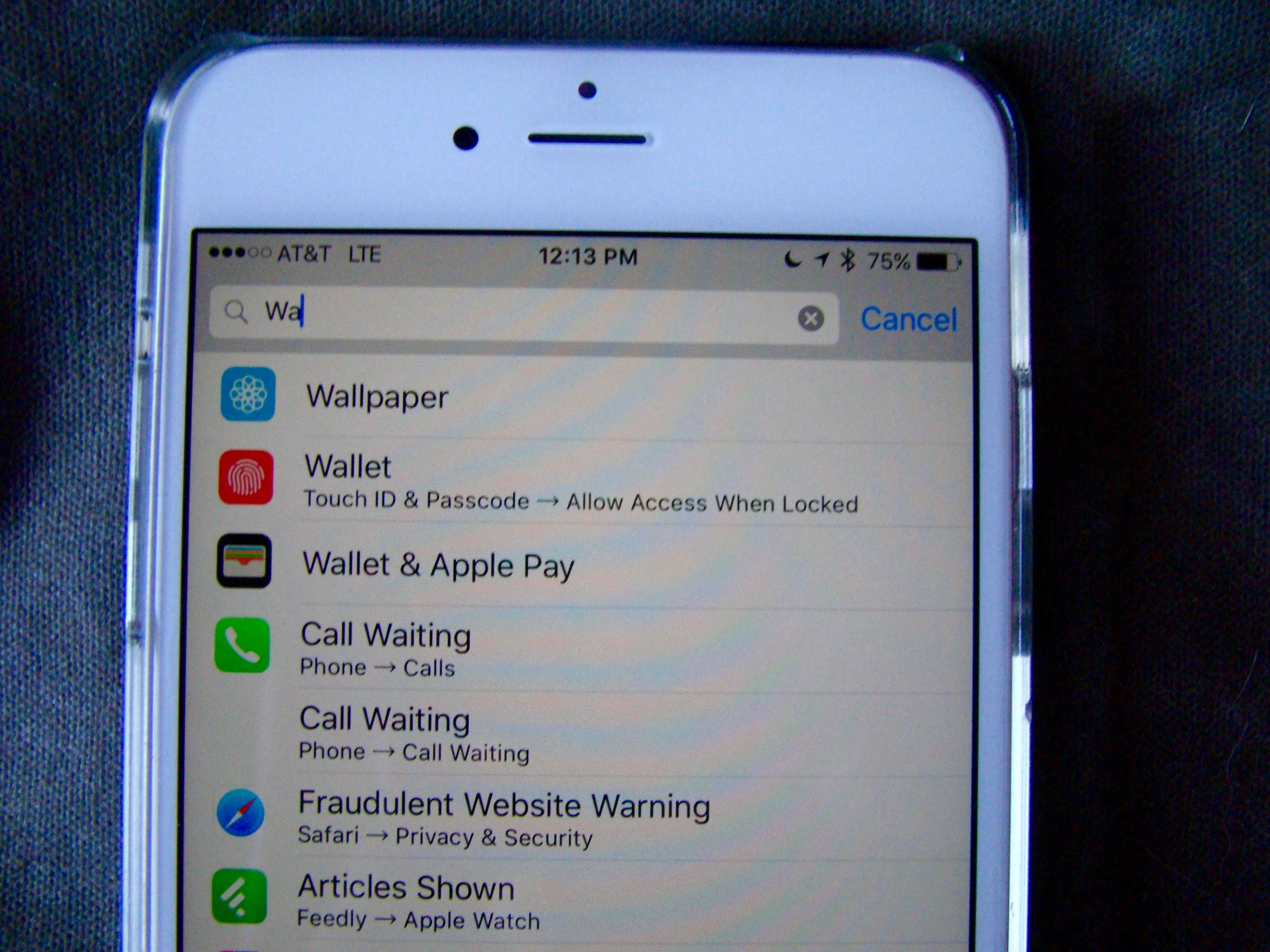 Settings Search iOS 9