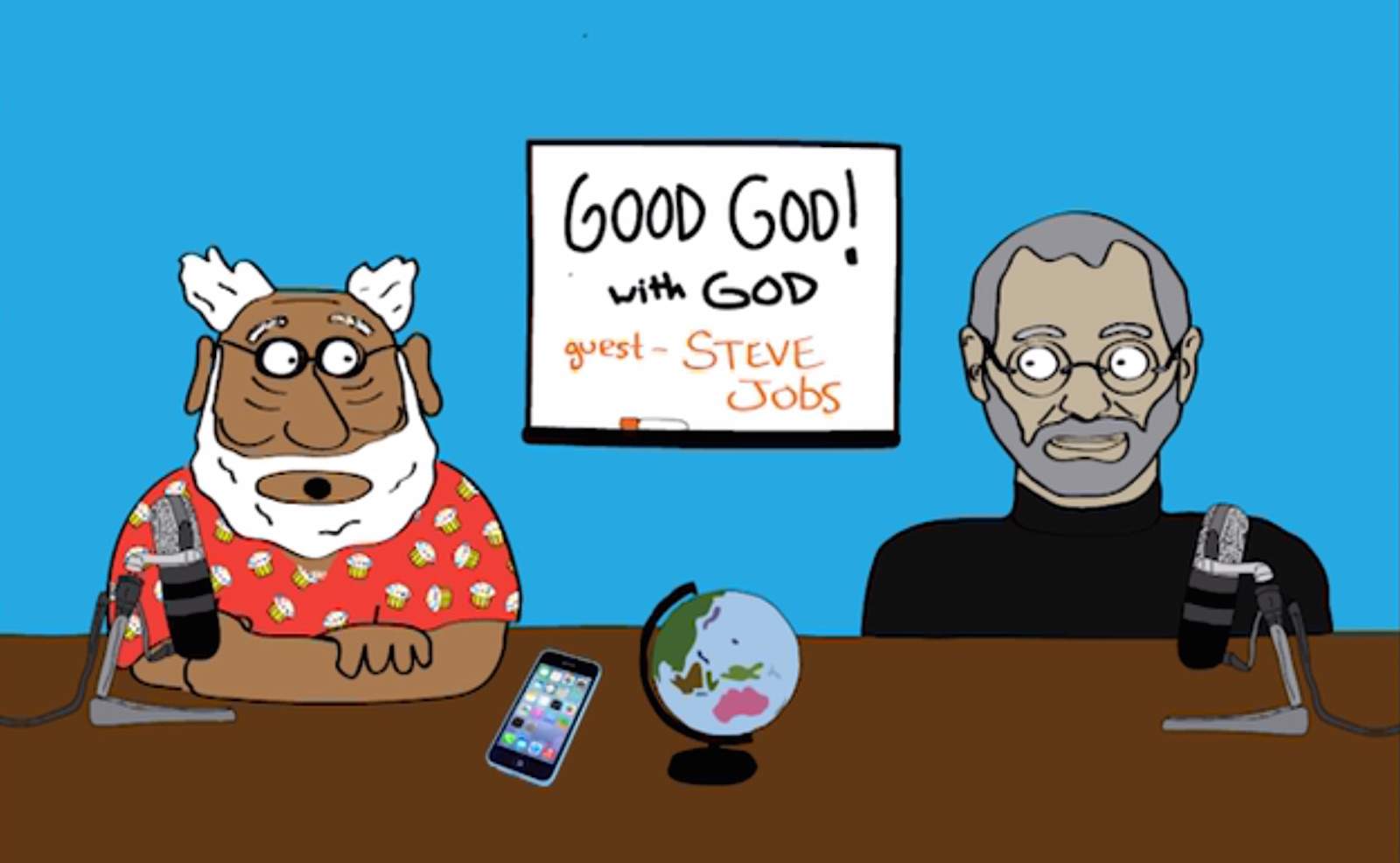 Steve Jobs wants Bill Gates to burn in hell in this parody.