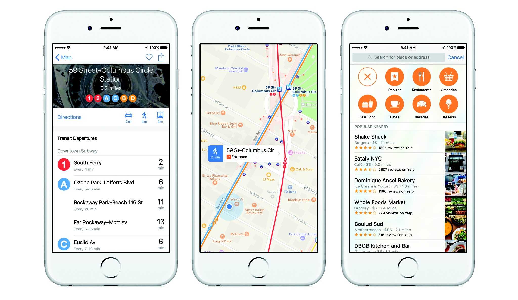 iOS 9 transit maps
