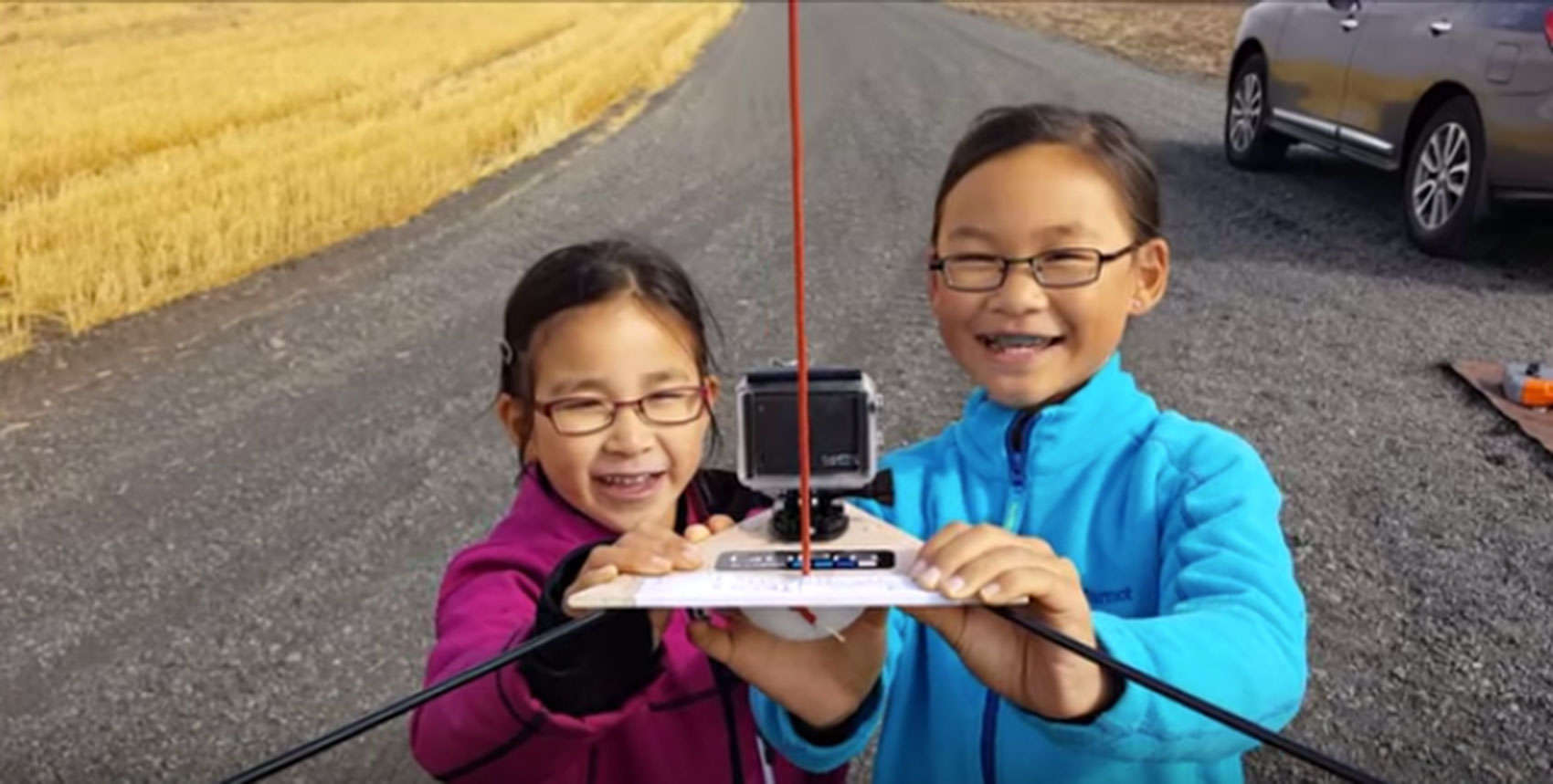 Kimberly and Rebecca Yeung ready their space craft for flight into near space.