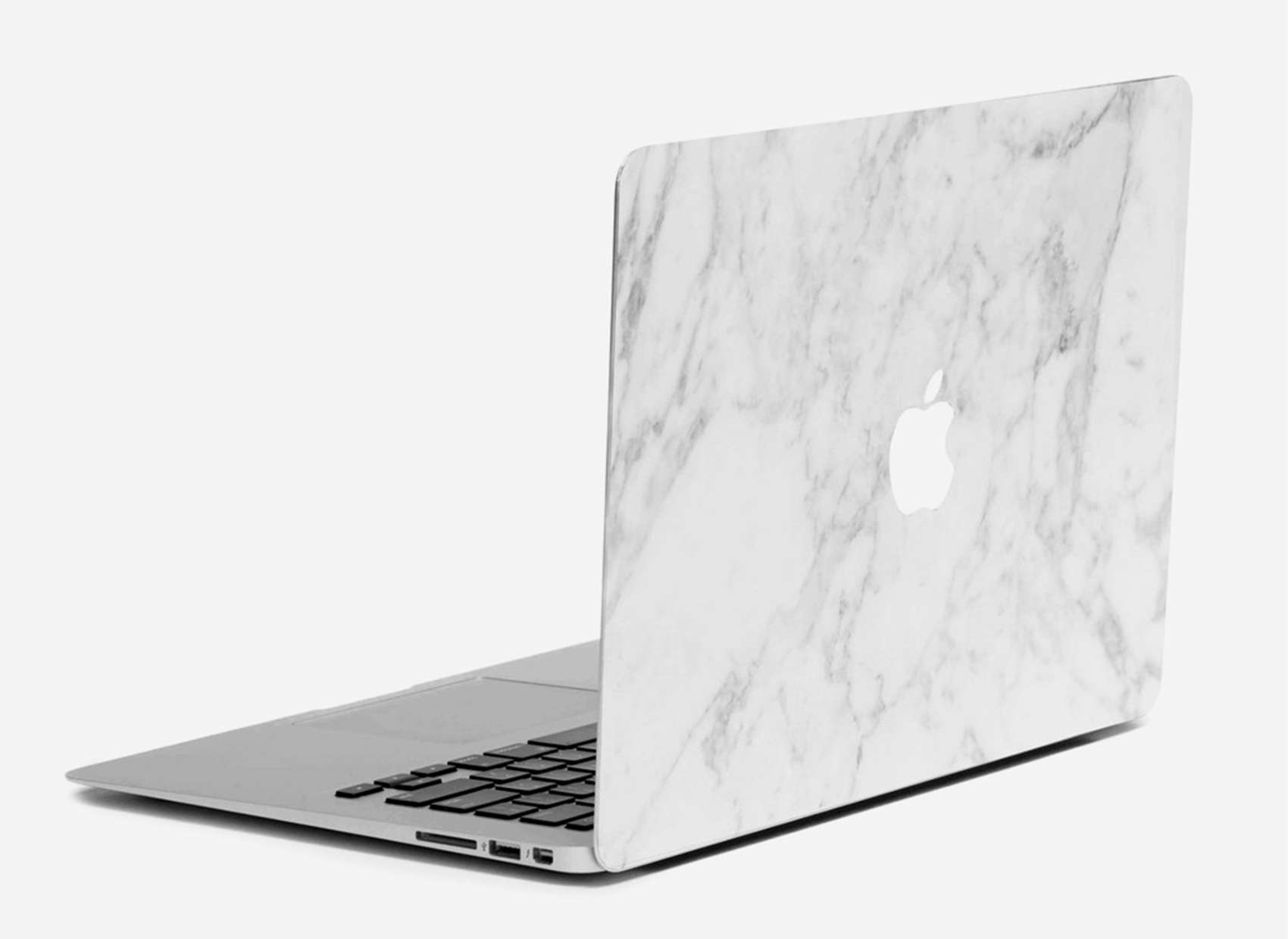 This protective skin from UNIQFIND has the look of marble in white and black.