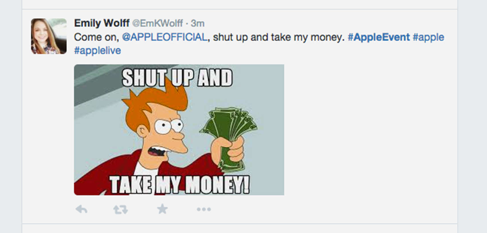 Apple fans on Twitter say they're ready to spend on new devices.