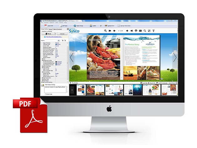 Flip PDF easily transforms simple PDF documents into beautiful digital books.
