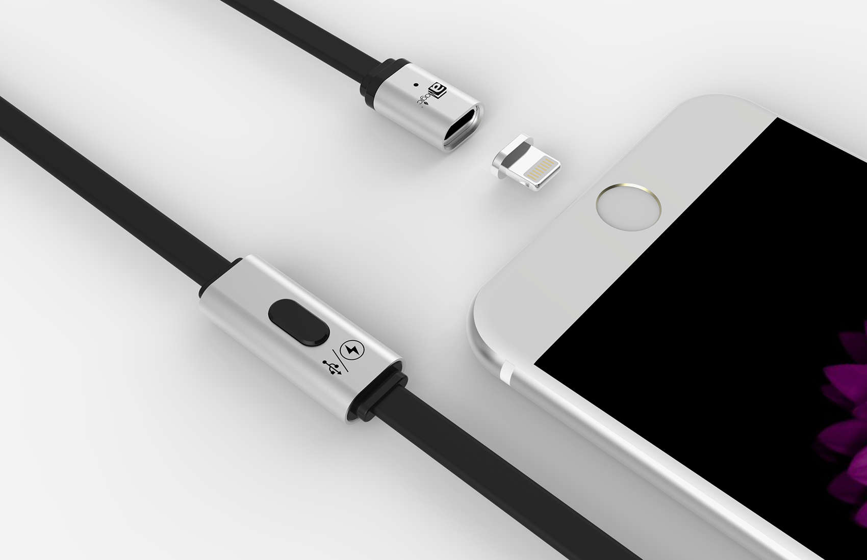 The MagCable works with an adapter tip and magnetic cable.