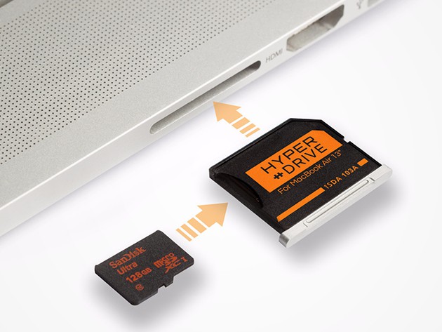 The HyperDrive immediately expands your laptop's storage capacity without taking up any extra space.