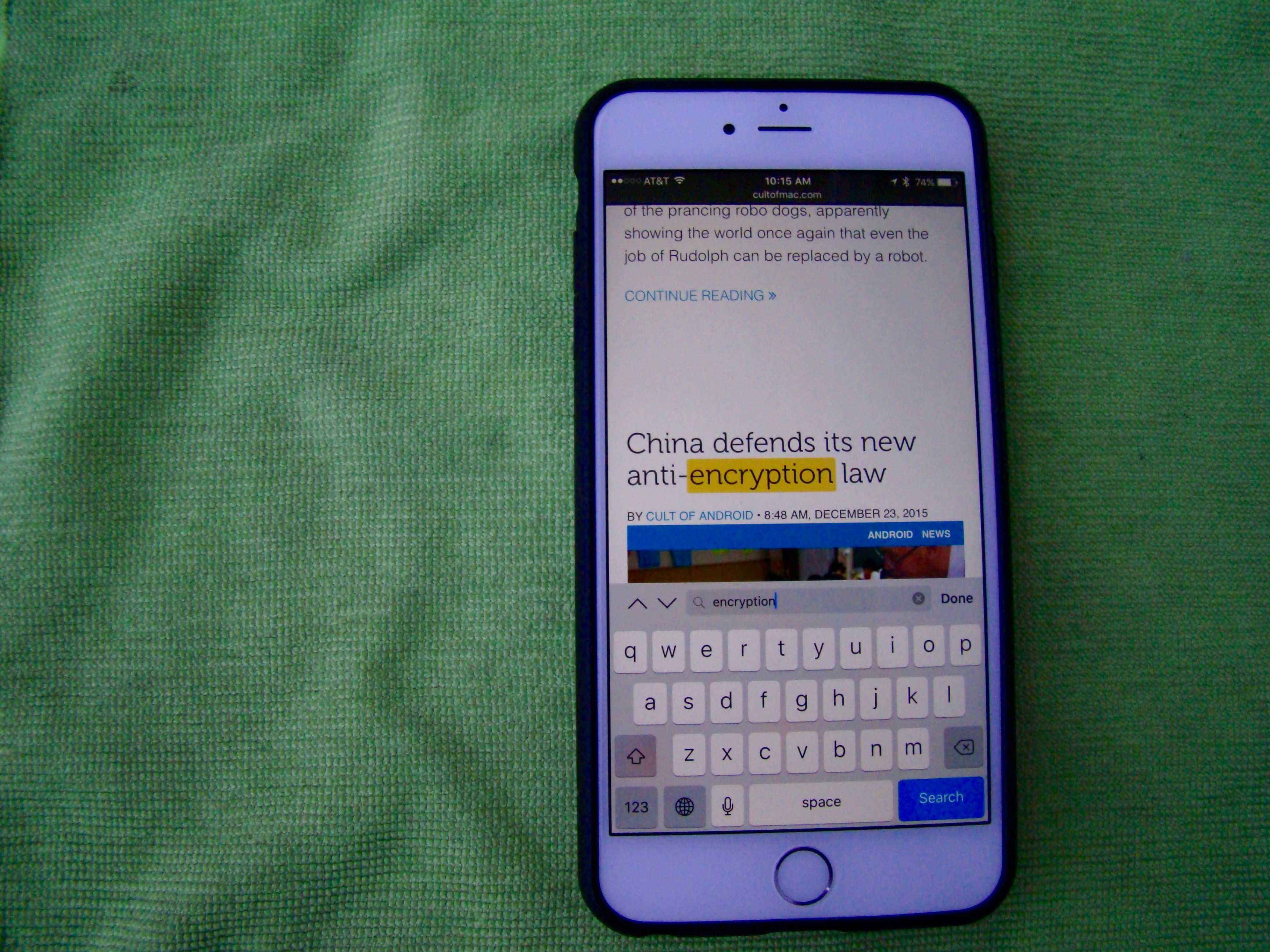 Find what you want in mobile Safari.