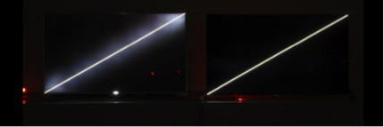 Black colors and contrast: A regular LCD TV versus an LG OLED TV.