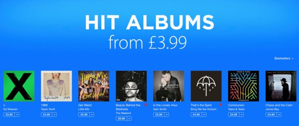 iTunes is throwing a Boxing Week music sale.