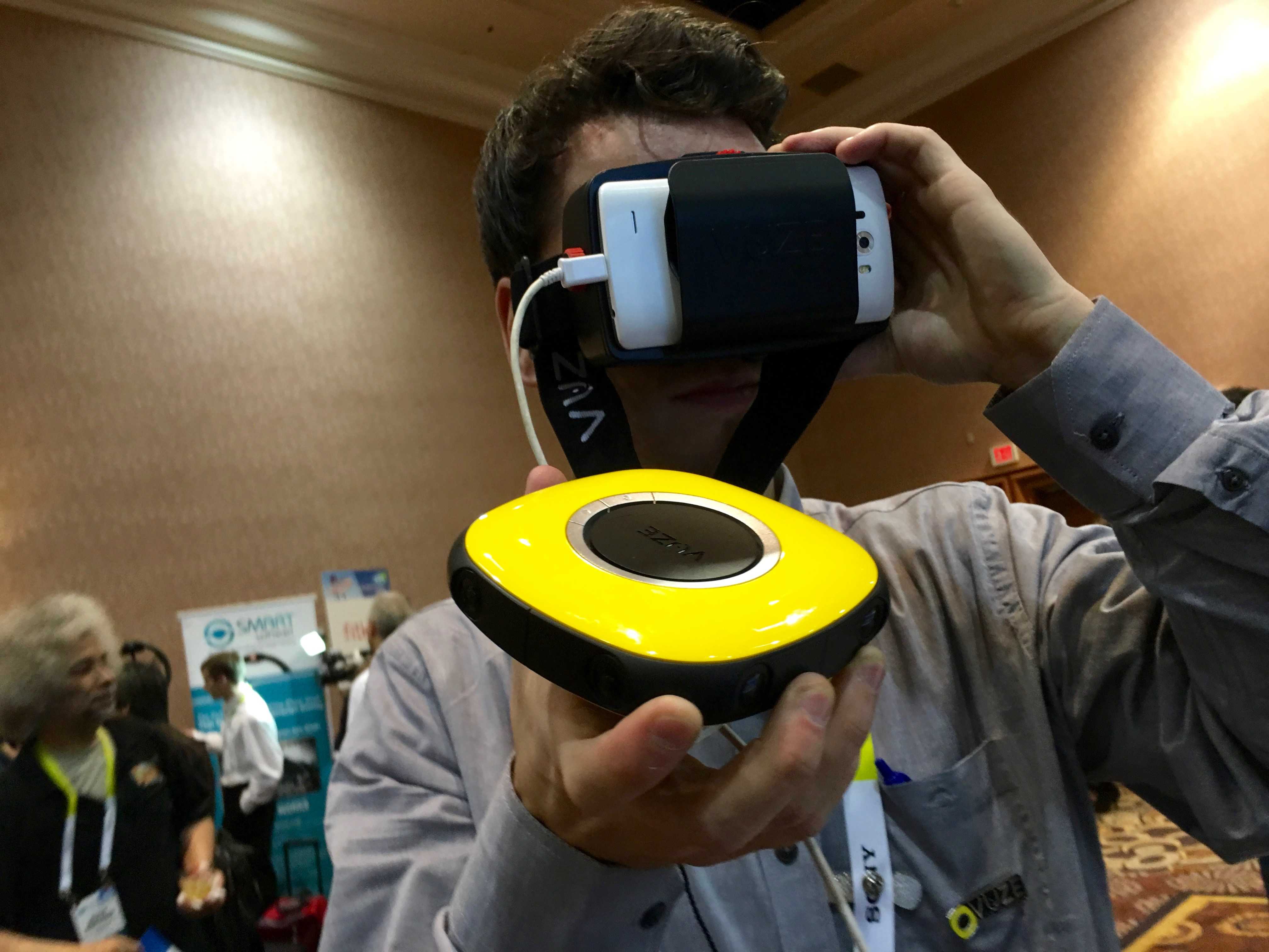 The Vuze is a VR camera that captures scenes in 360-degrees. It'll be sold as a kit that includes a headset, and it's pretty cool.