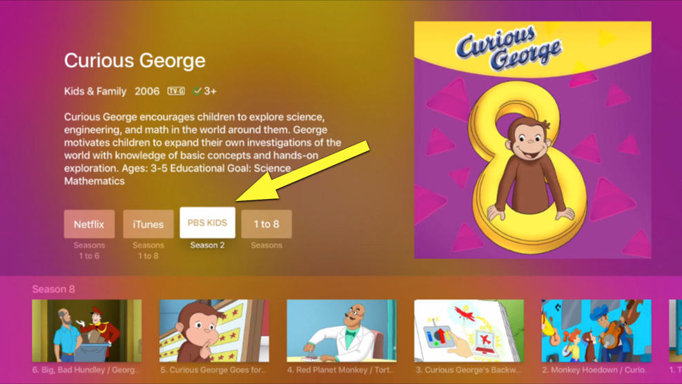 Now find PBS Kids shows with your Siri Remote.