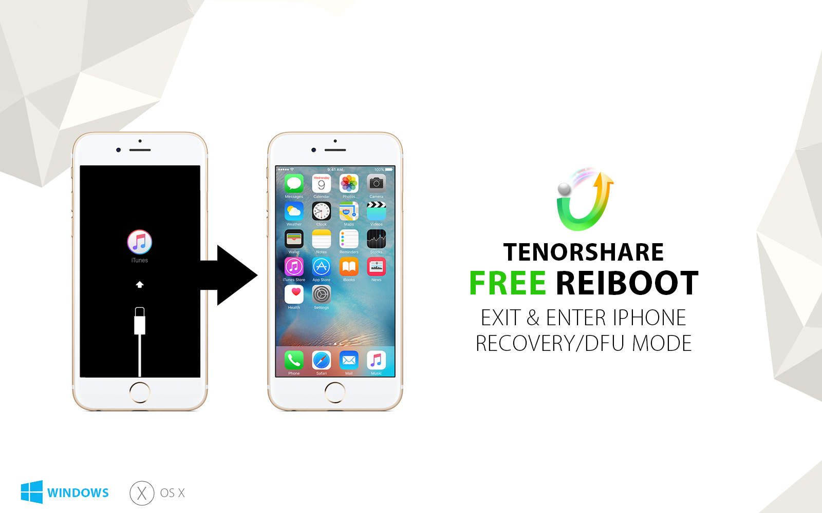ReiBoot is free software that makes it possible to rescue your phone's OS no matter what kind of trouble it runs into.