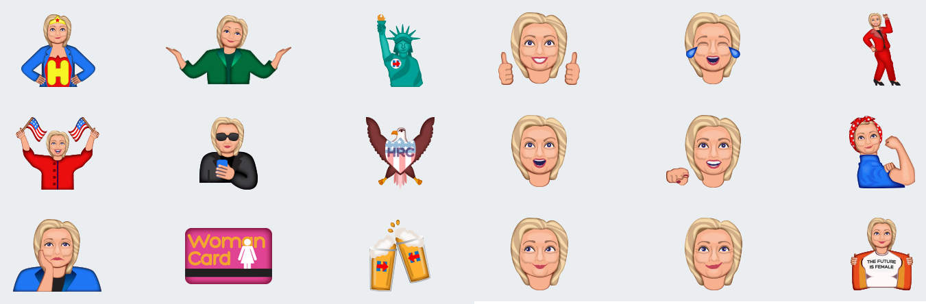 Hillary emojis are ready to slide into your DMs.