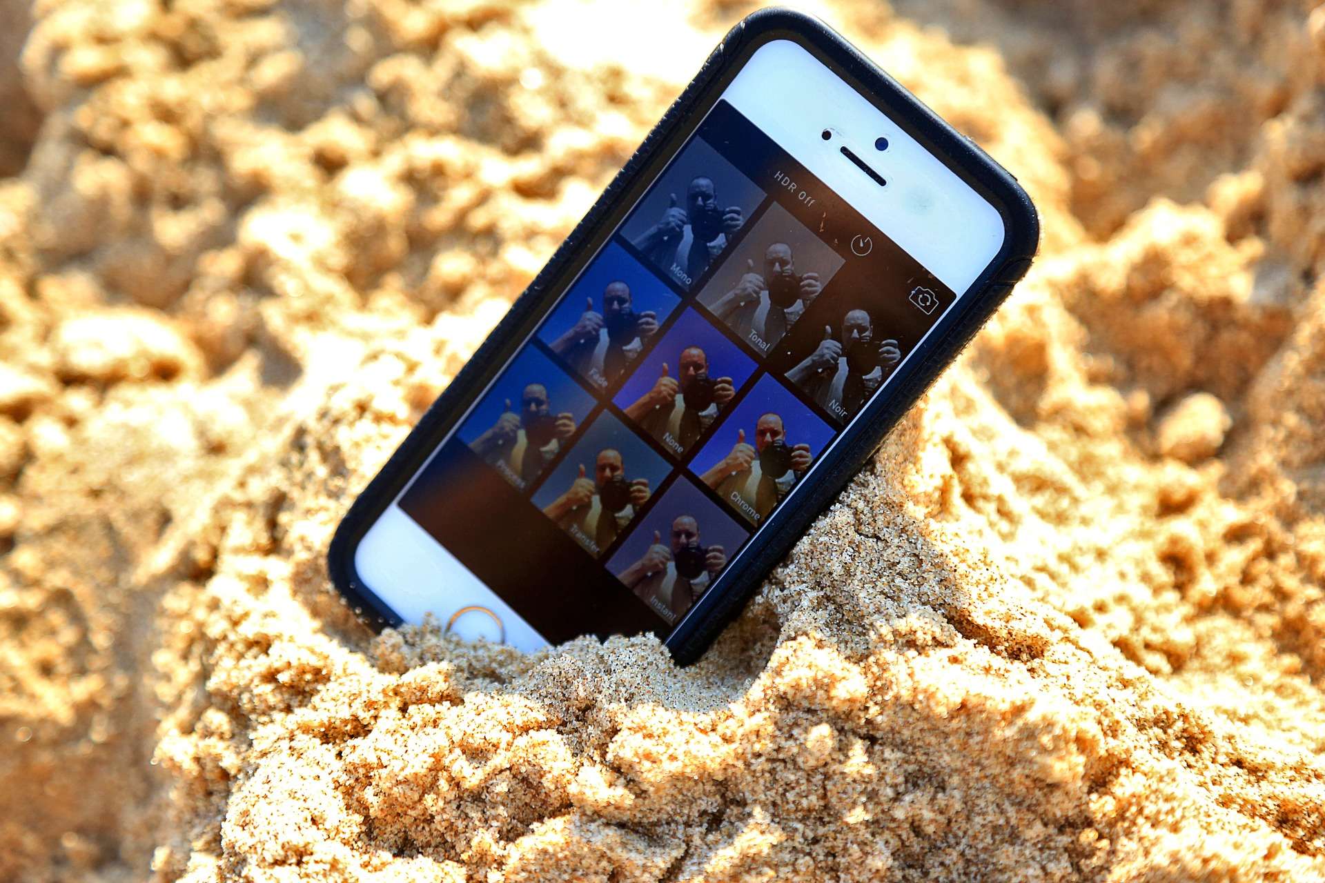 iPhone on the beach