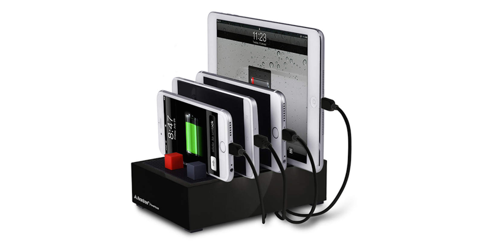 This clever charging hub lets you juice up four devices at once without cluttering up your desk space