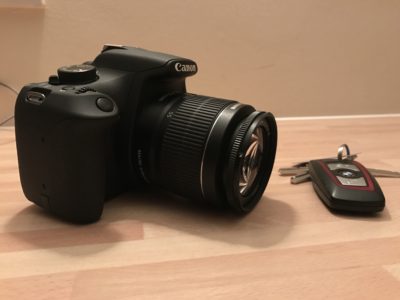 Closeup of a camera.