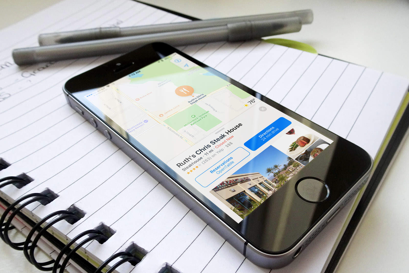 Apple Maps reservation OpenTable