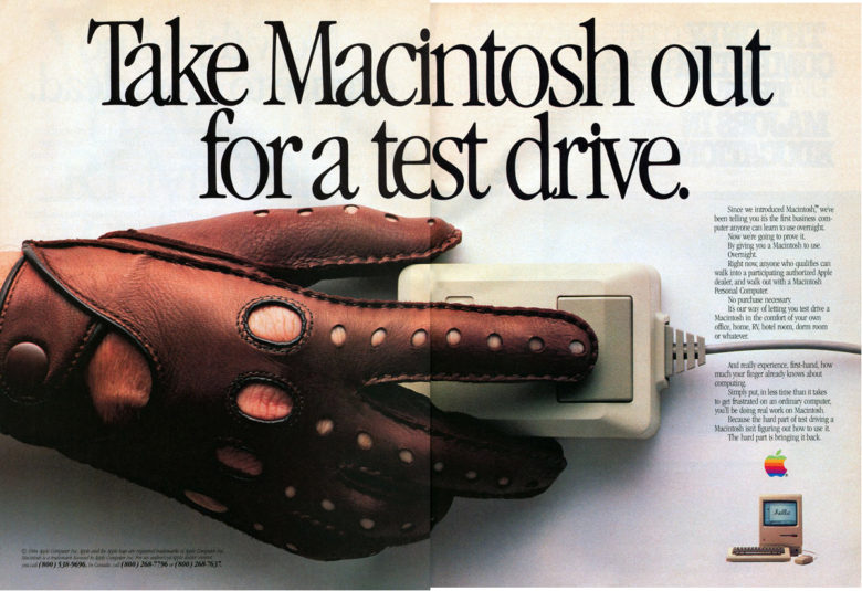Apple's innovative "Test Drive a Macintosh" ad campaign urged potential customers to take a Mac for a spin.