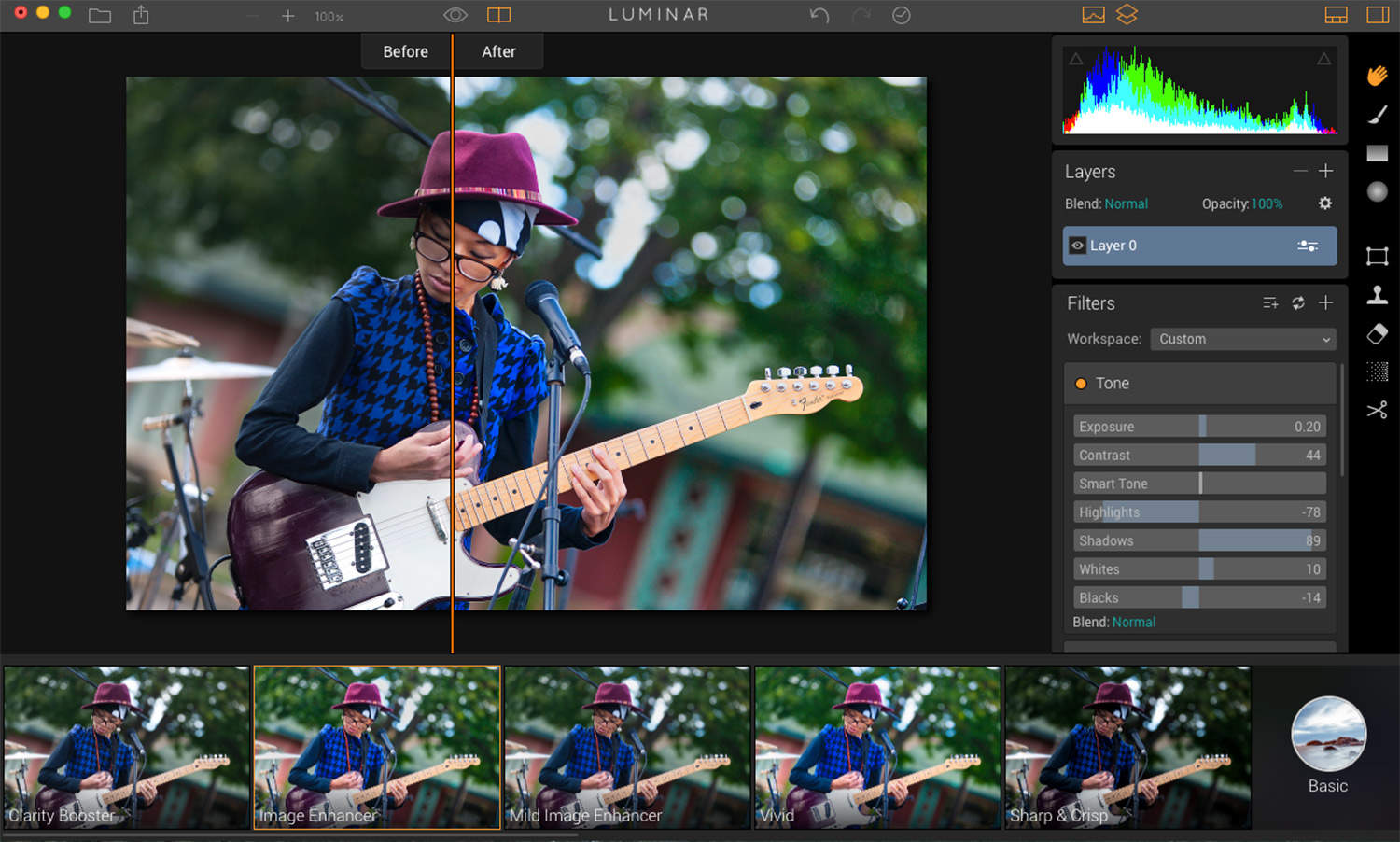 Luminar will help you replace the picture you took with the picture you saw.