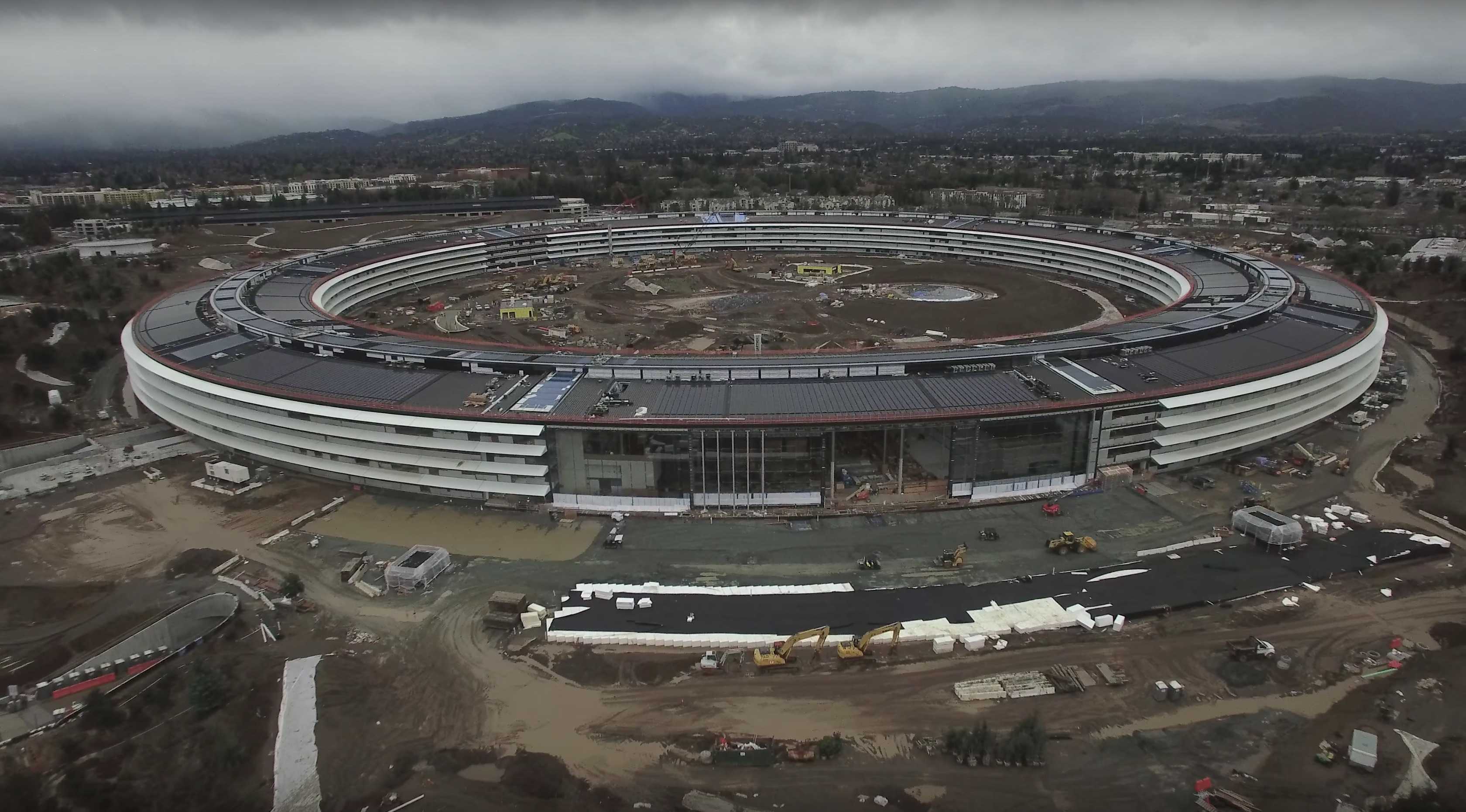 Landscaping on Apple's HQ is still underway.