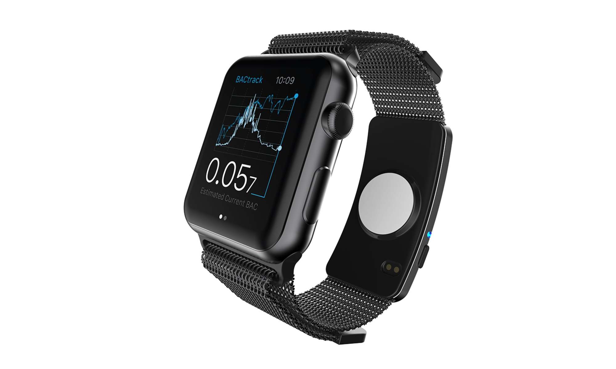 The BACtrack Skyn puts a blood-alcohol sensor on your wrist.