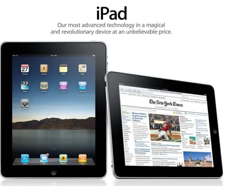 The first-gen iPad in all its glory.