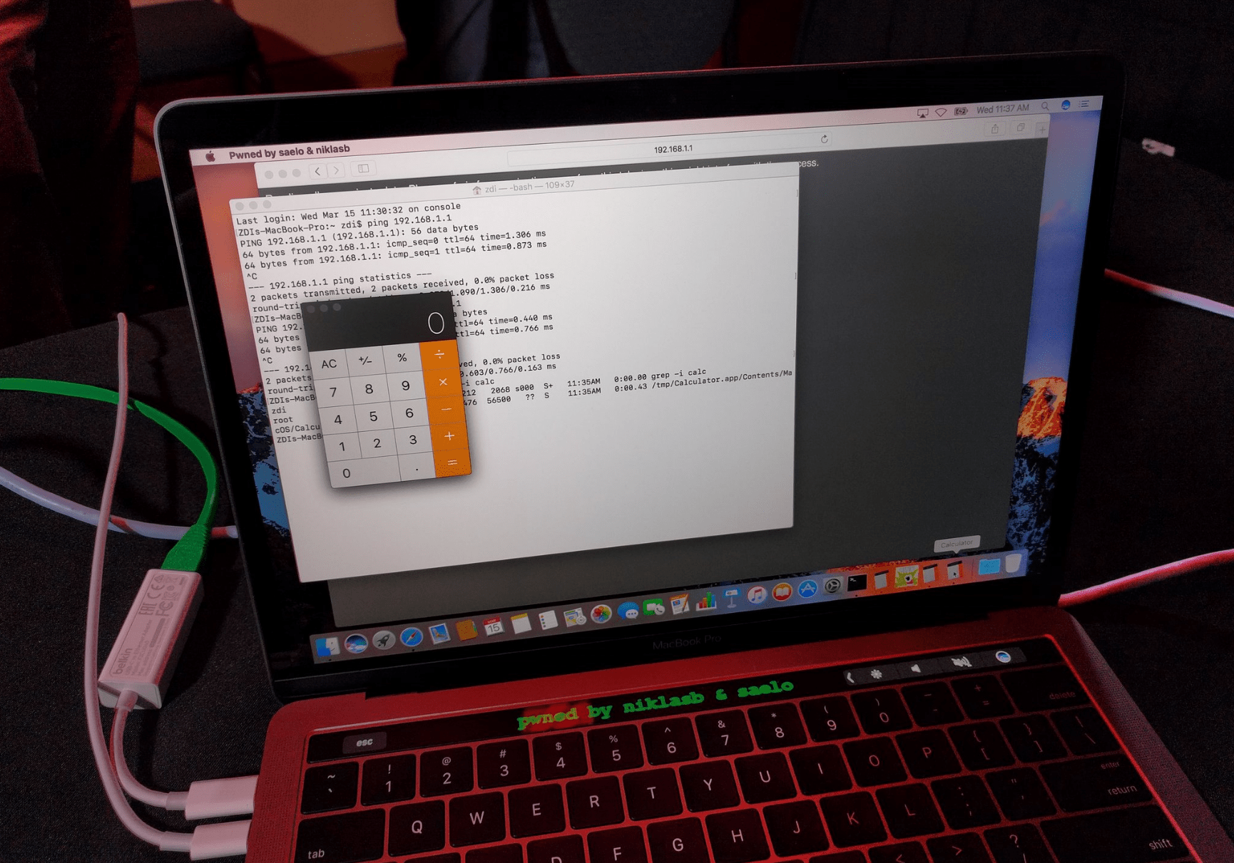 MacBook Pro Touch Bar hacked