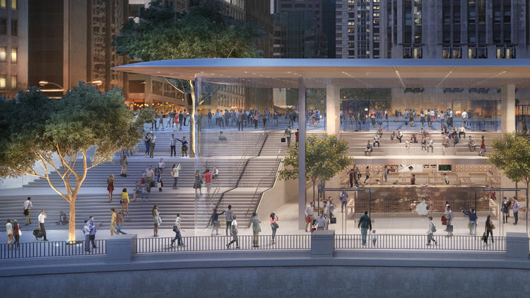Apple is setting up shop right on the riverfront.