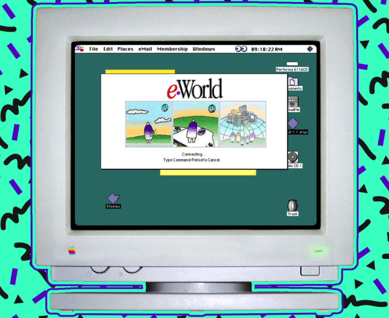 Enter Apple eWorld. Short of a Nirvana MIDI file playing in the background, you can't get more 1990s than this!
