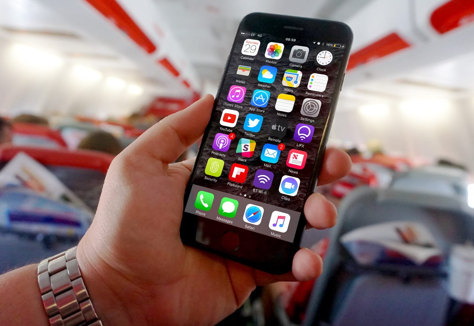 iPhone on plane