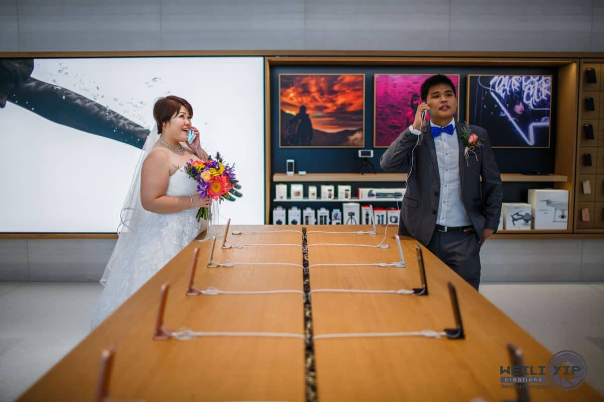 What place is more romantic than the Apple store?