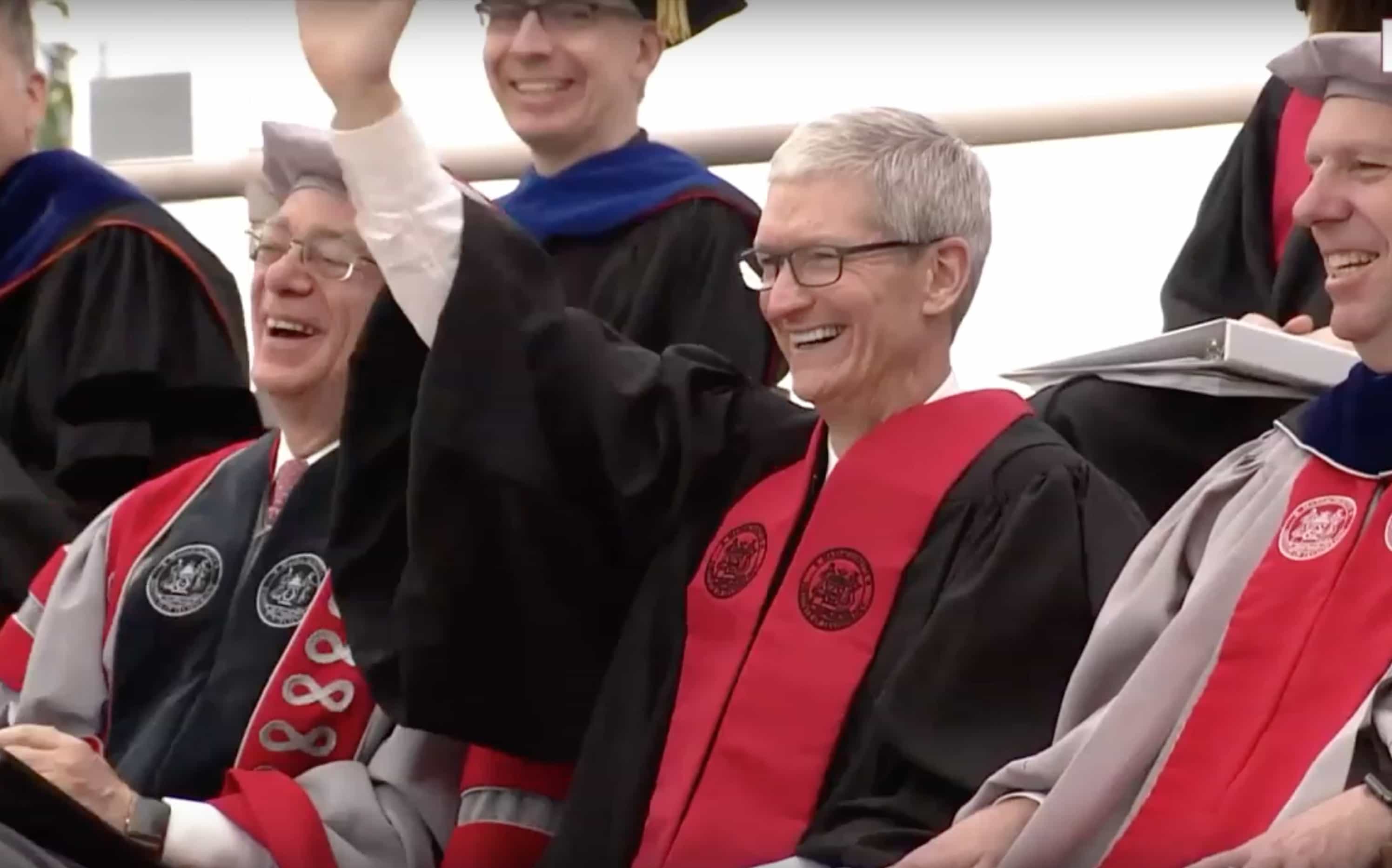 Apple CEO Tim Cook before giving the 2017 MIT Commencement Speech.