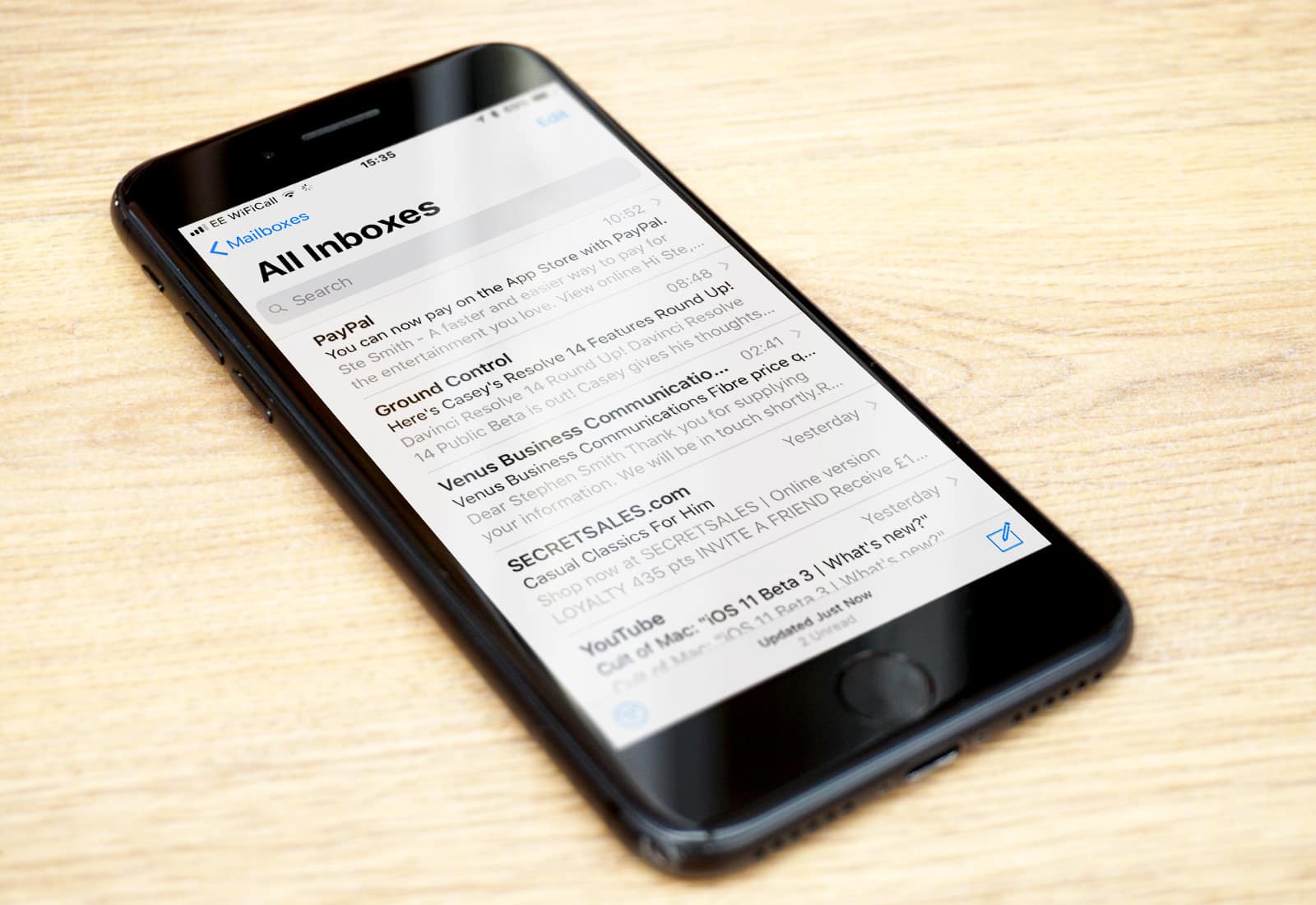 Mail app inbox