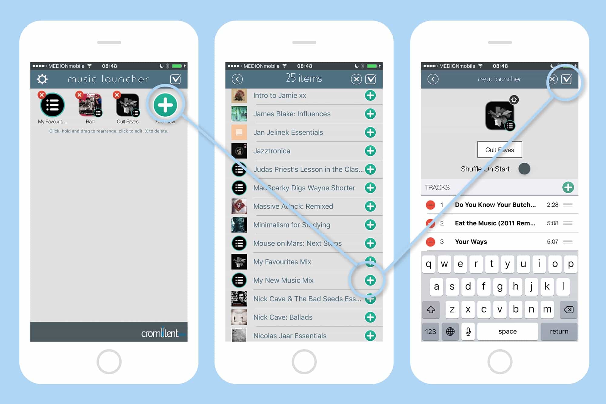 music launcher playlists