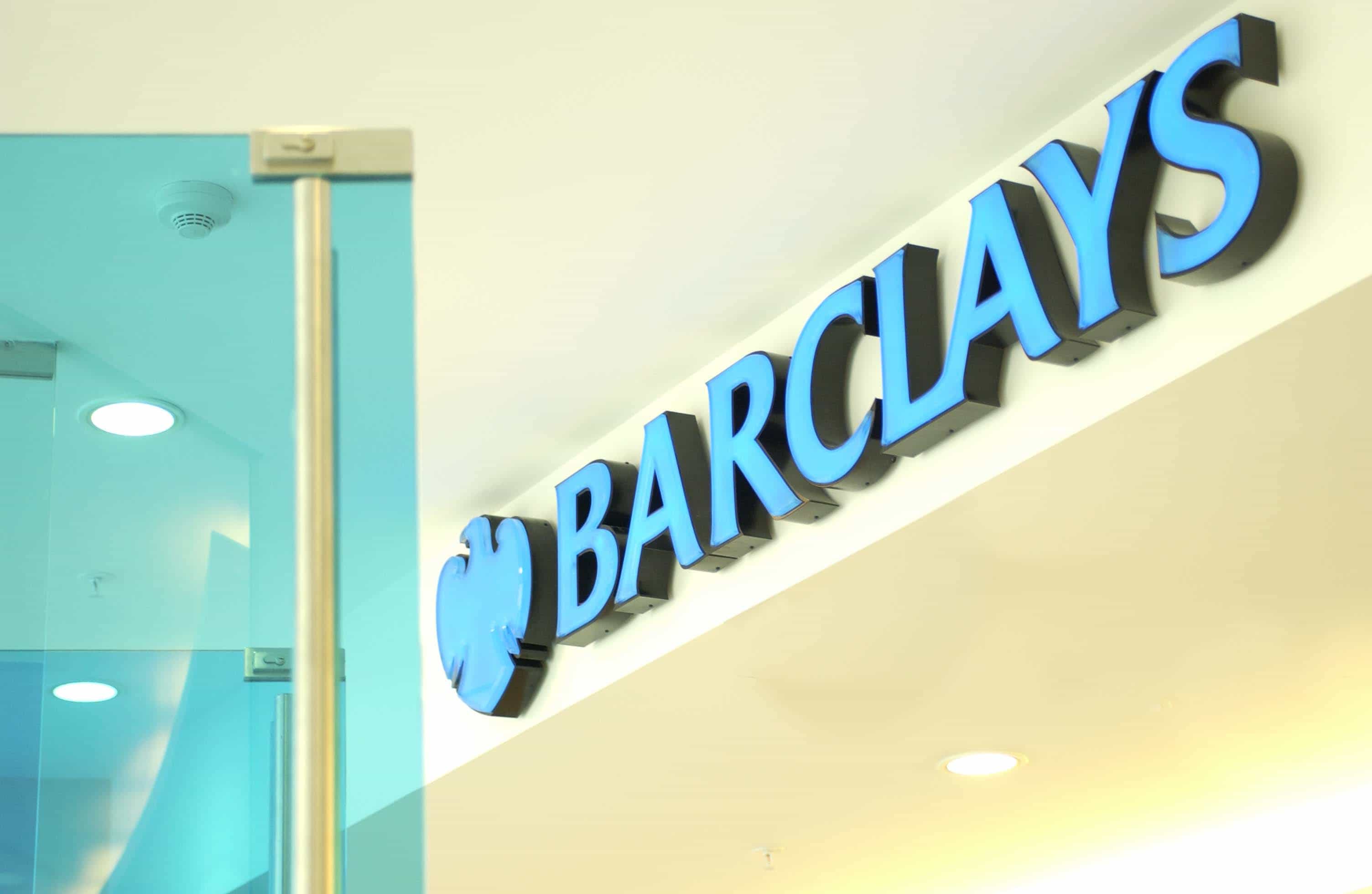 Barclays bank sign