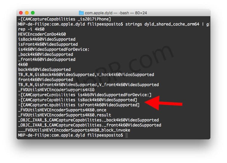 iPhone camera code