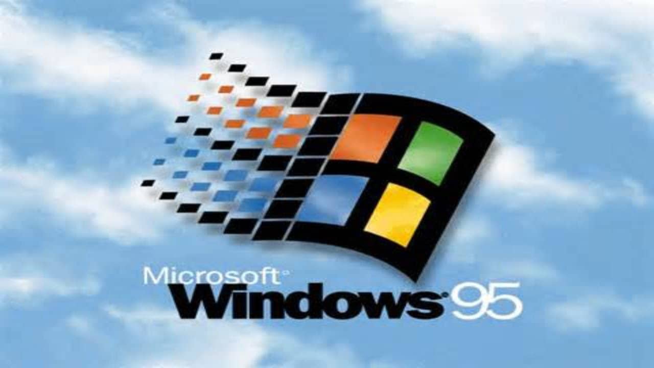 Windows 95 logo as it appeared at launch time