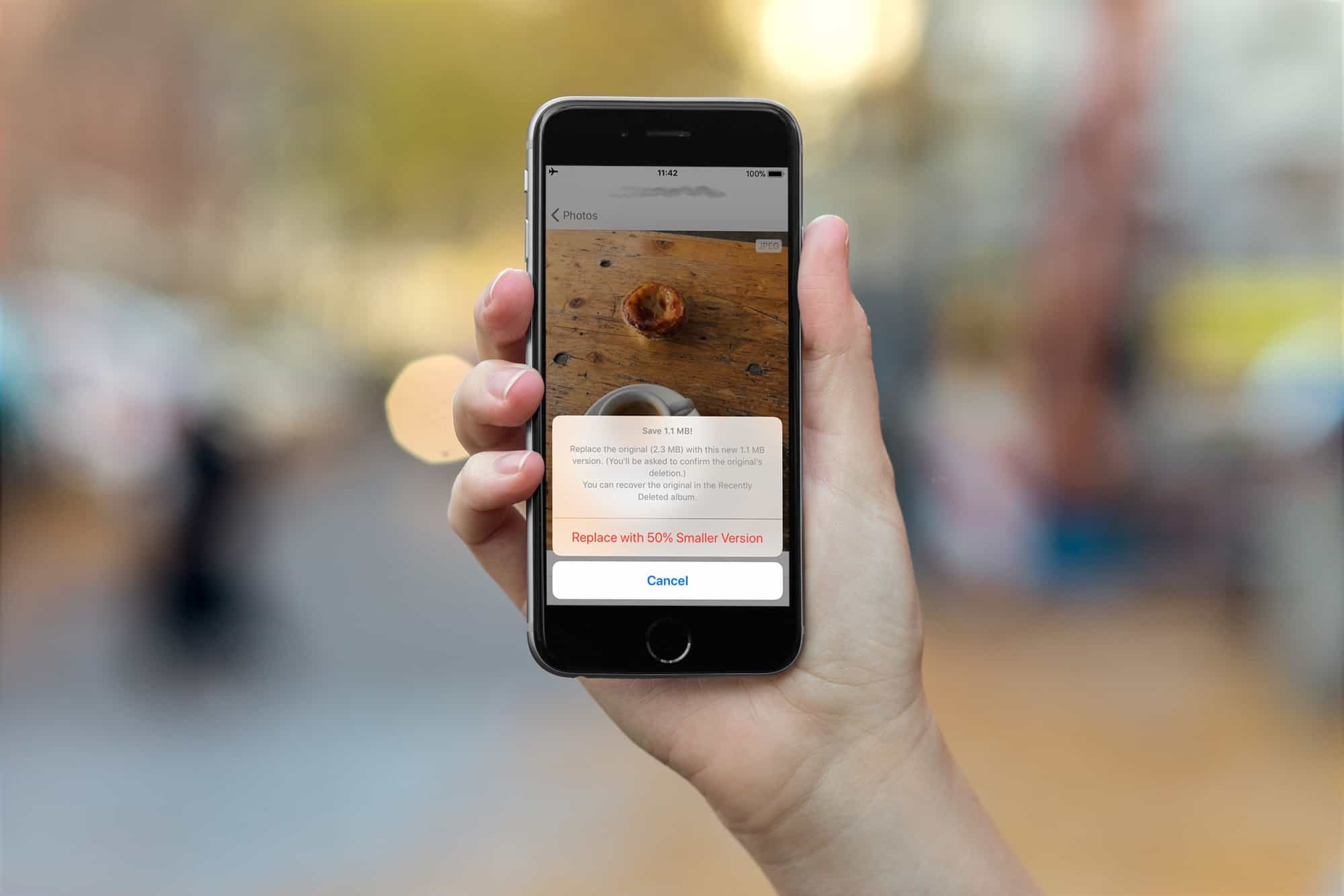 Use the Half app to convert JPG to HEIC, saving space without losing quality.