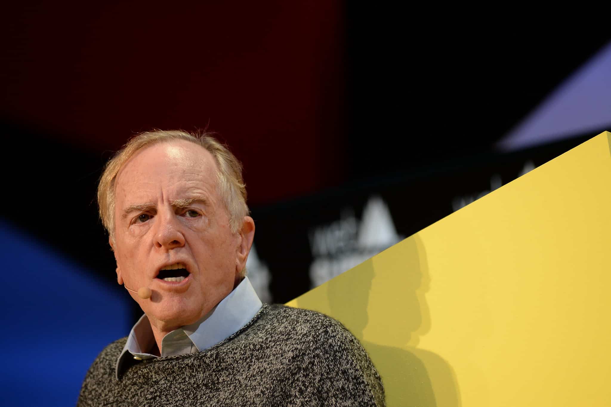 Former Apple CEO John Sculley talks at Web Summit 2015 in Dublin, Ireland.