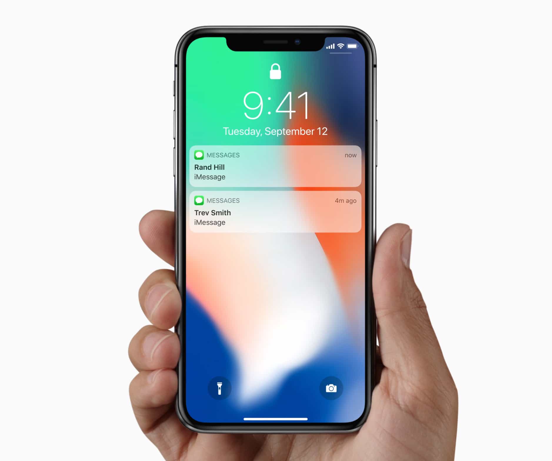 iPhone X lock screen notifications