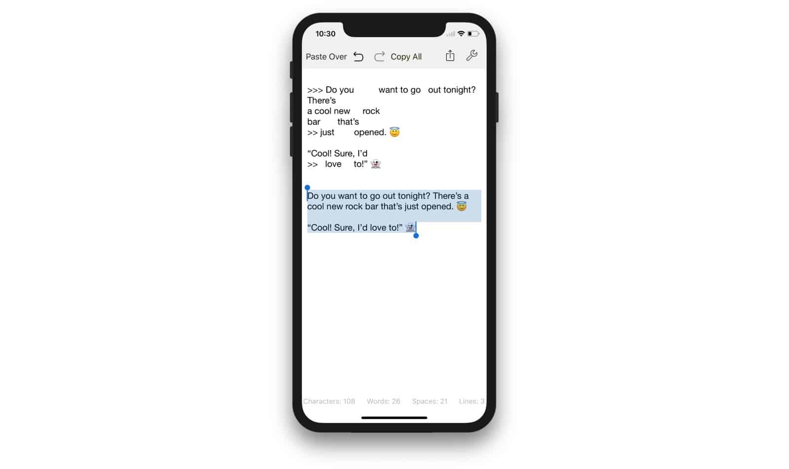 clean text