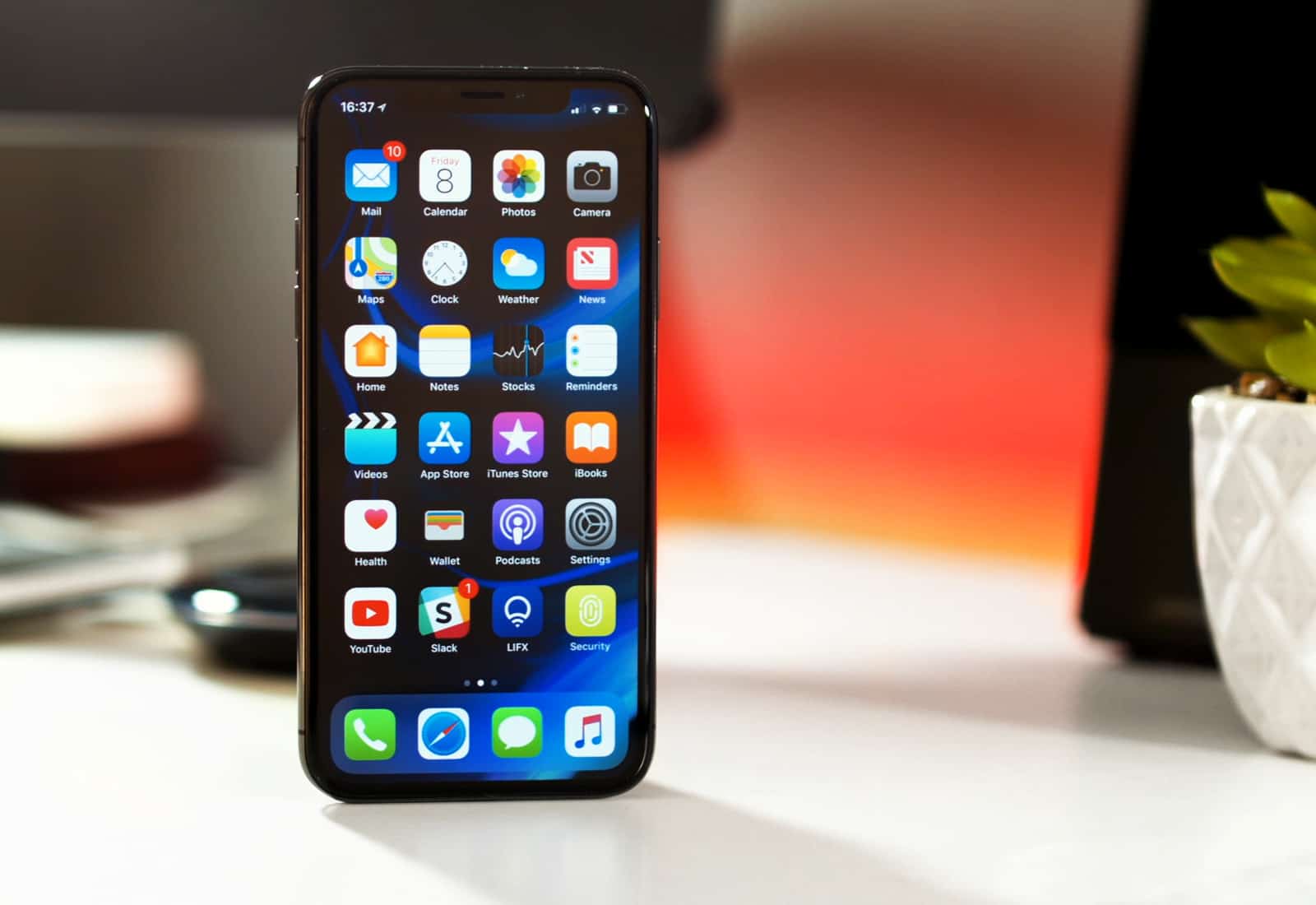 iPhone X standing