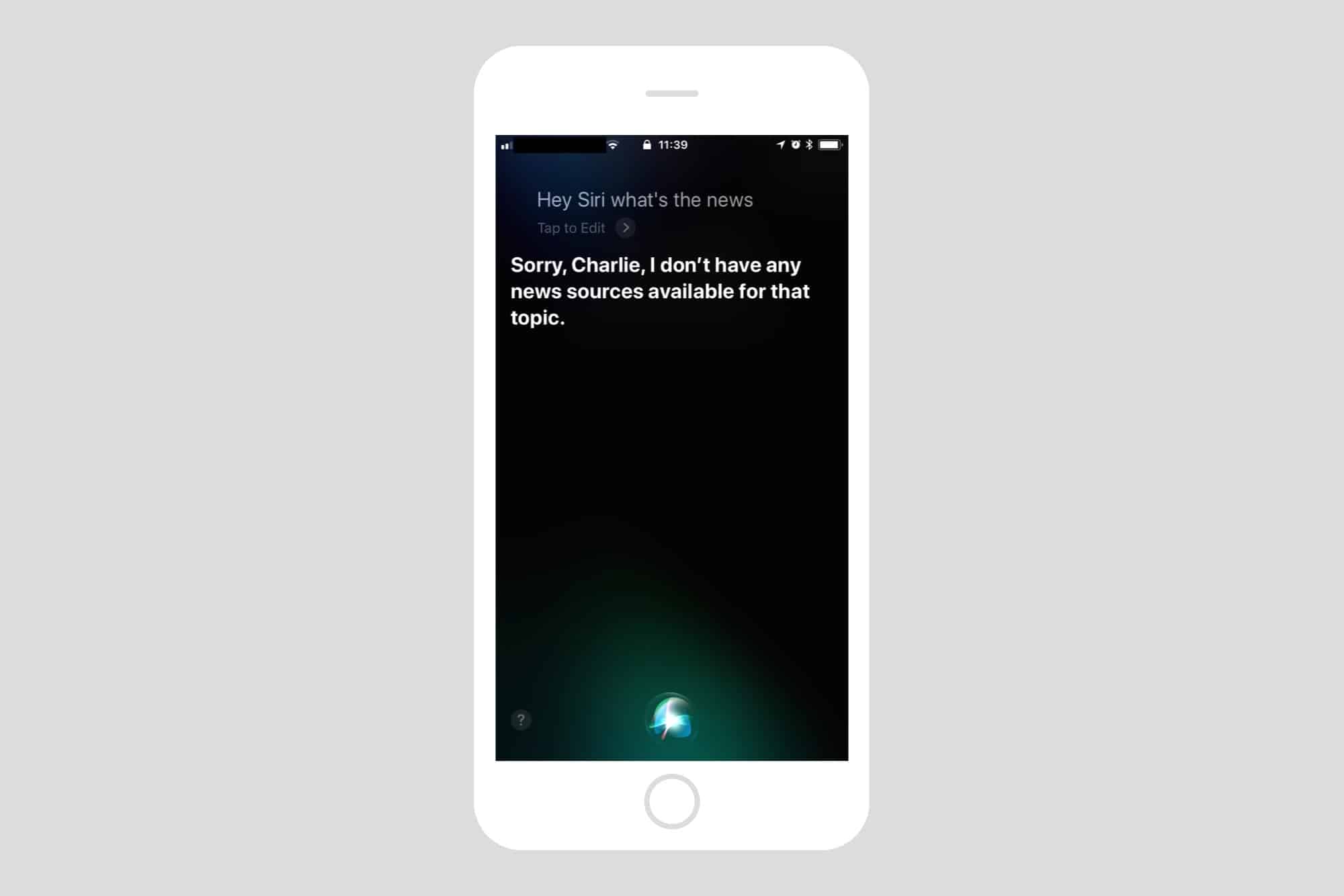 Siri news failure