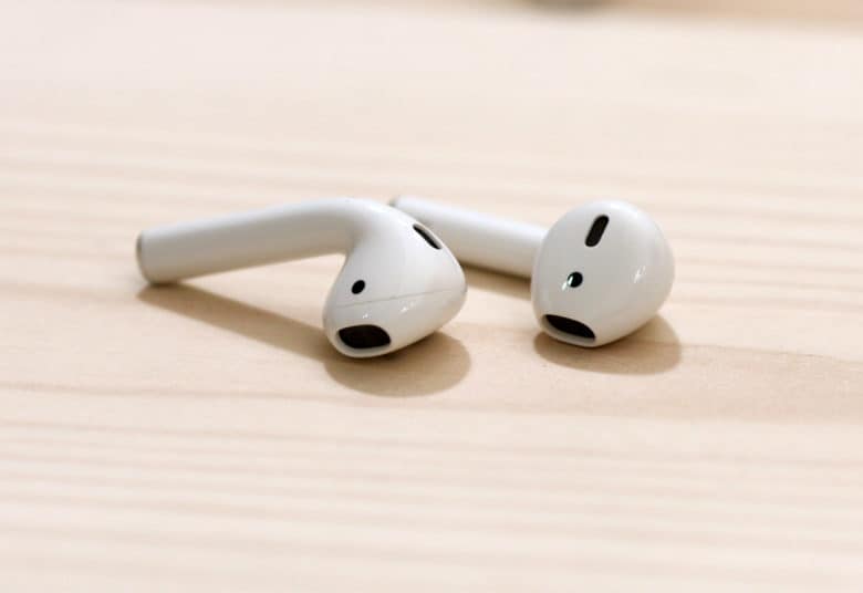 AirPods wall display is on show in New York.