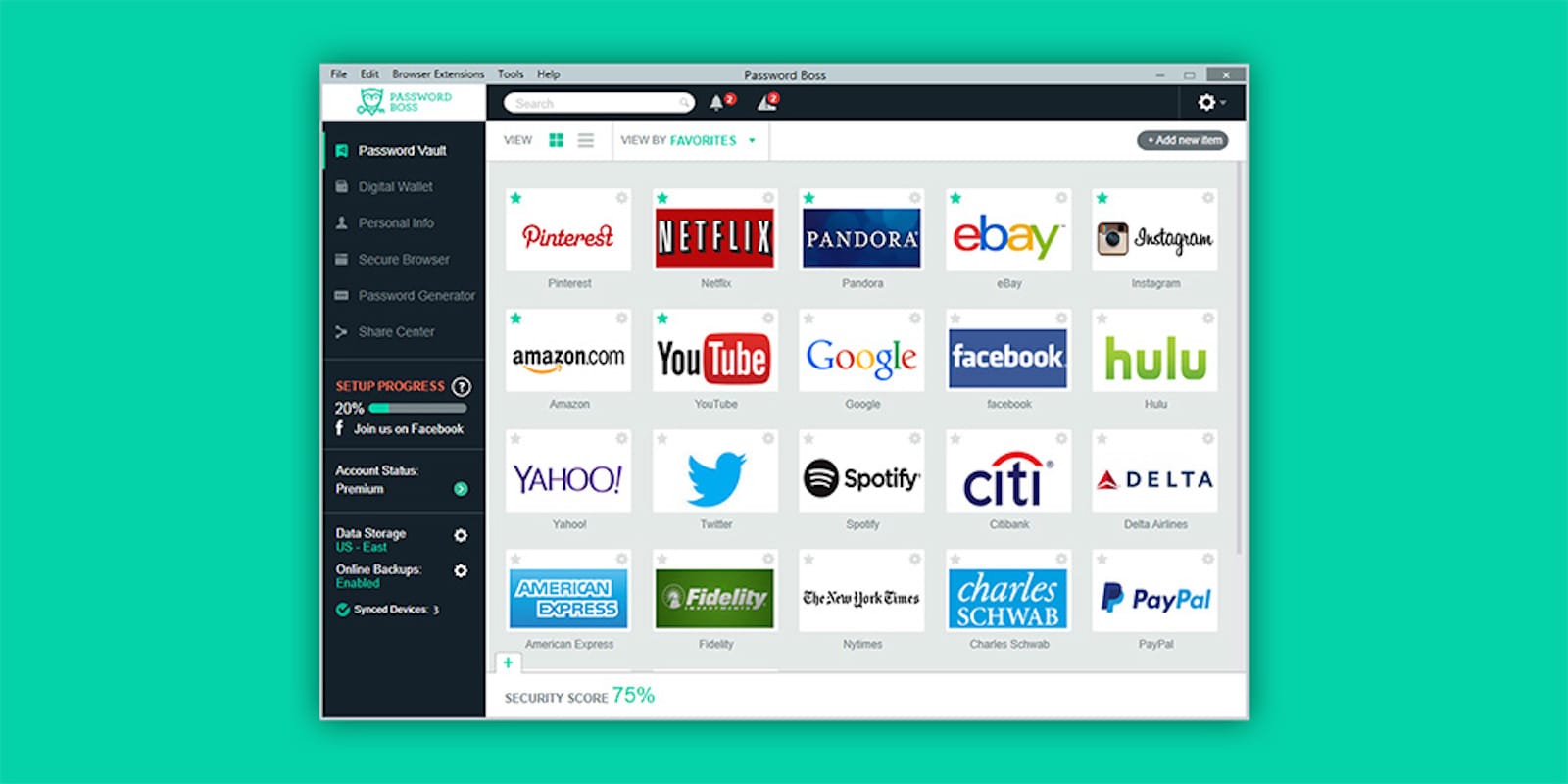 With this app, you can secure and access all your passwords with a single master code.
