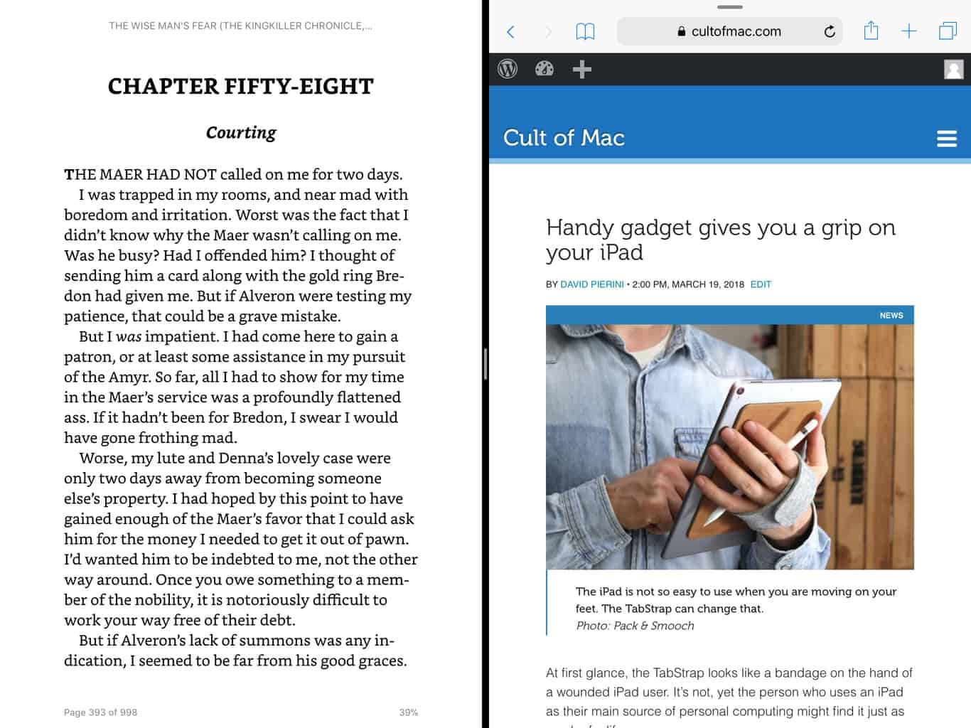 Amazon Kindle in Split View