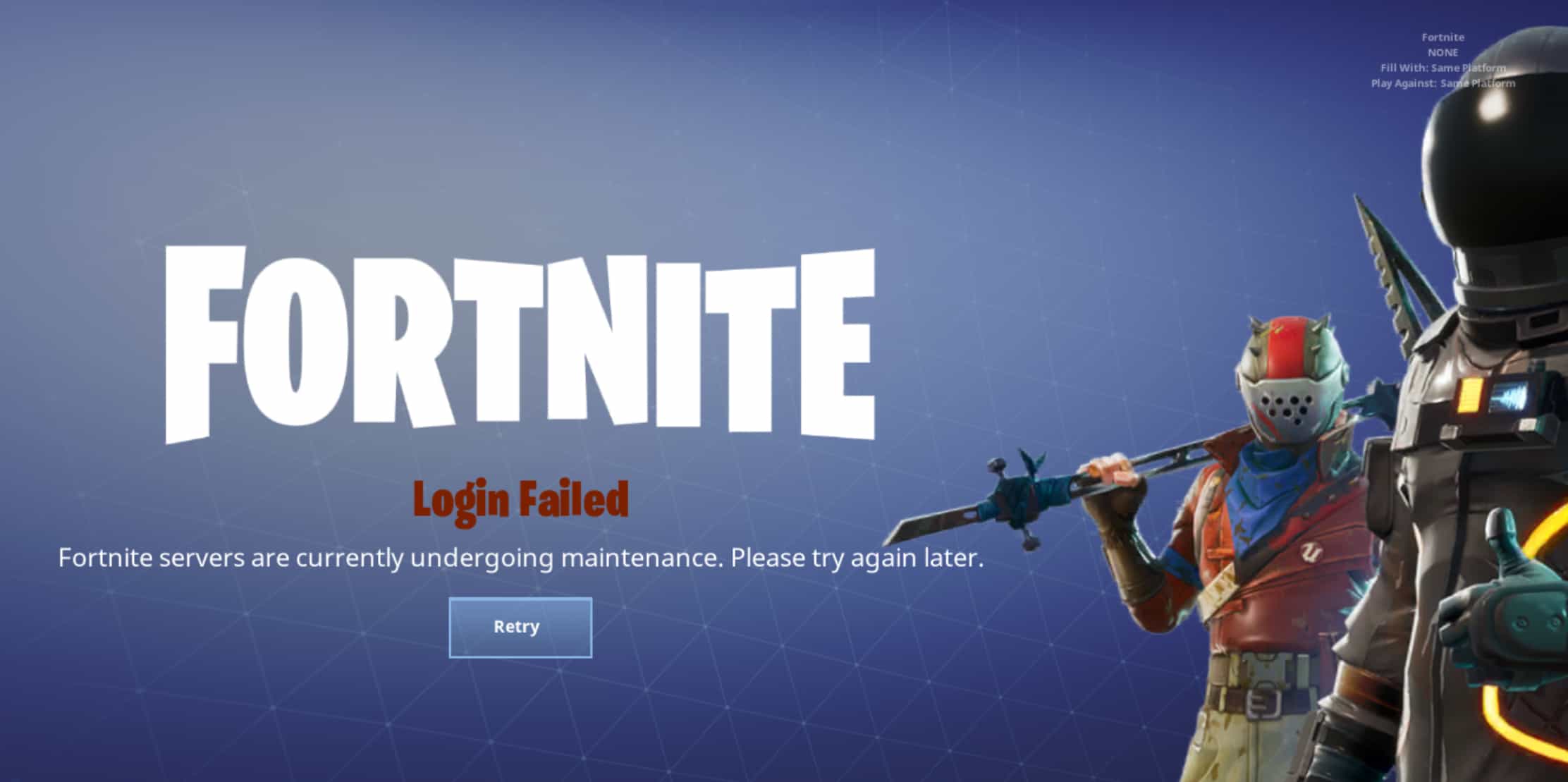 Fortnite mobile down